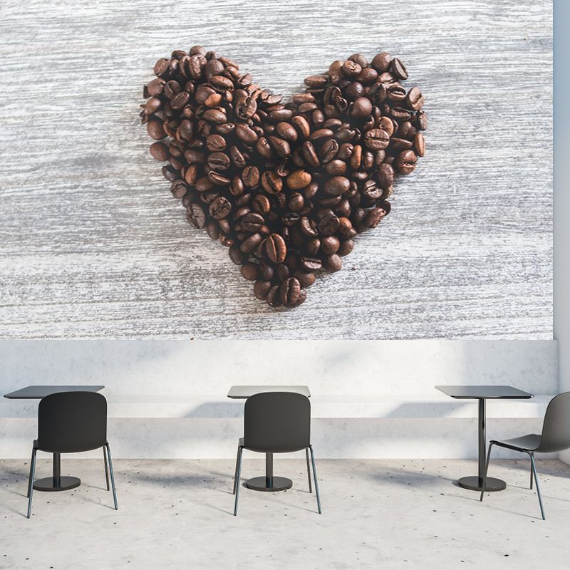 Contemporary Style Mural with Coffee Beans Painting Commercial Use Wall Covering