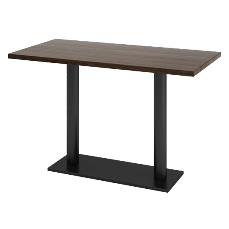 Industrial Brown Dinner Room Kitchen Table Solid Wood Top Table with Metal Base for Dining Room