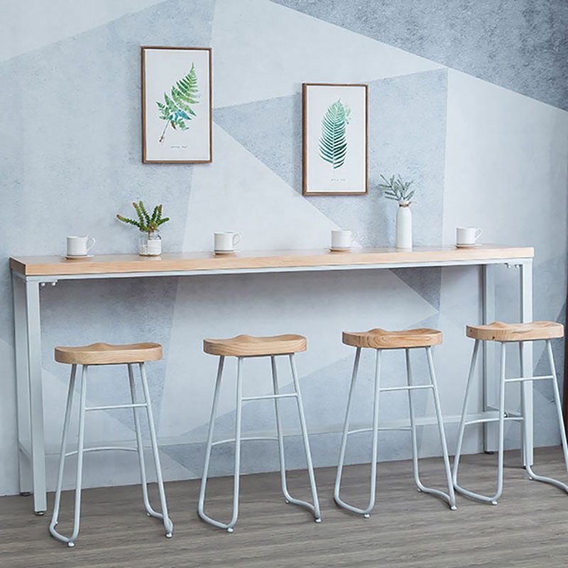 Industrial Bar Table 42-inch Height Original Wood Top Metal Base Bistro Table, Only Table