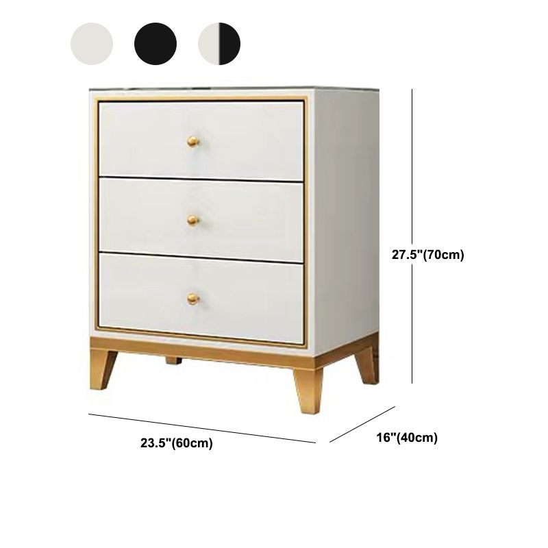 Glam Wooden Bedroom Storage Chest Vertical Chest with Drawers