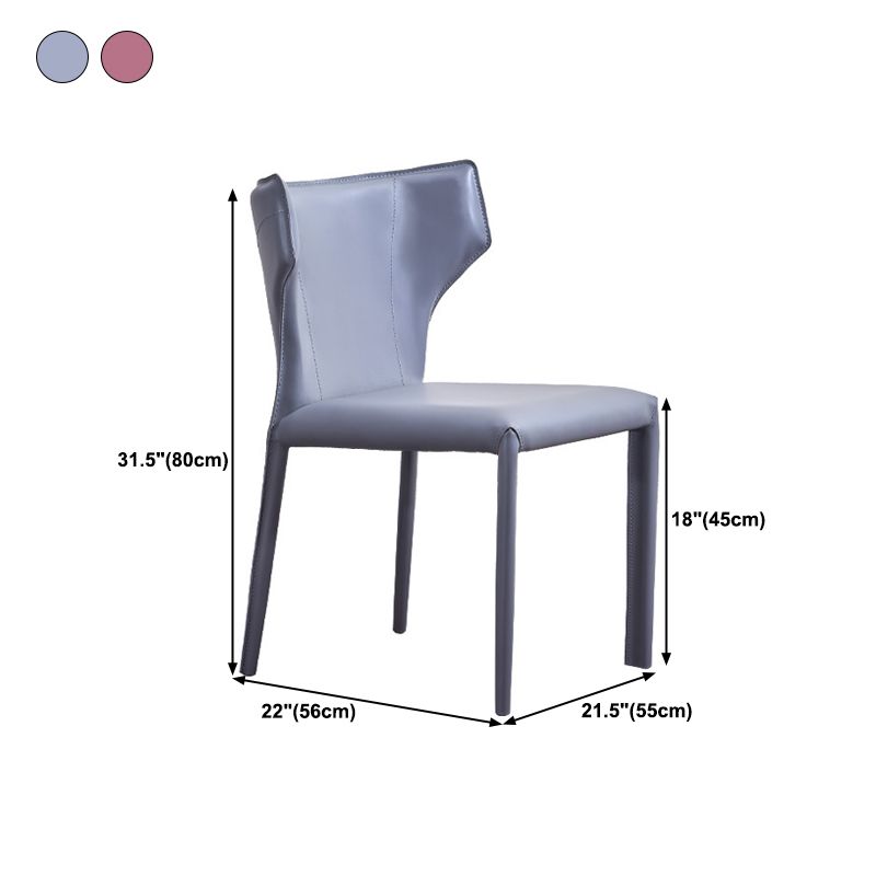 Wingback Side Chair Faux Leather Armless Dining Chairs for Home