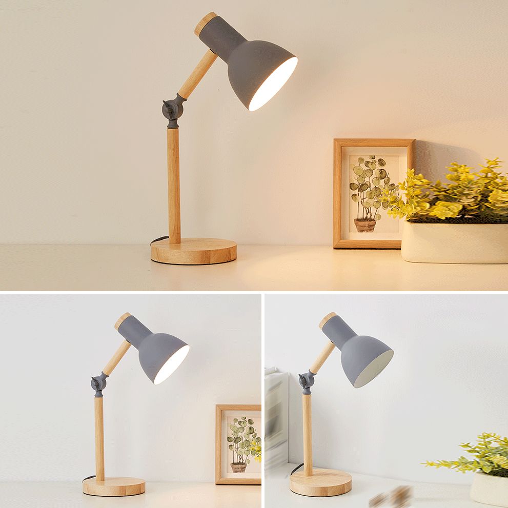Lampe de table en forme de tambour de style moderne allumant la lampe de table en métal à 1 lumière pour la chambre à coucher