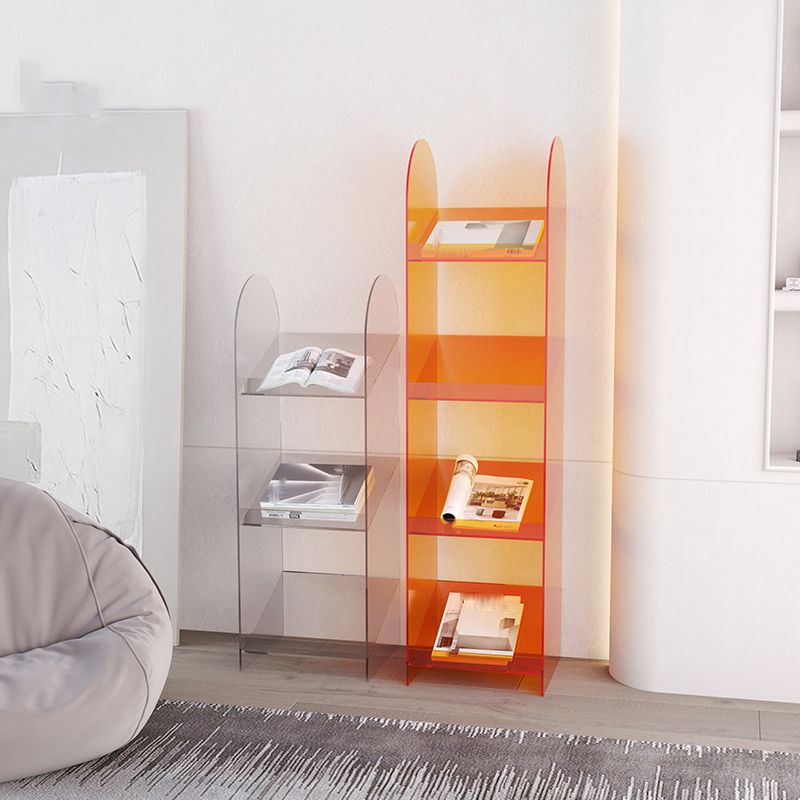 Modern Open Back Standard Bookshelf Acrylic Bookcase with Shelves
