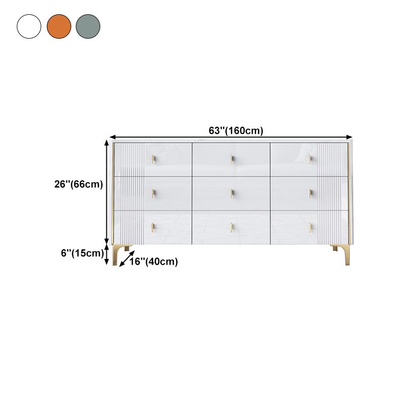 Modern Style Stone Buffet Sideboard 15.7"D Dining Room Buffet Server with Drawer