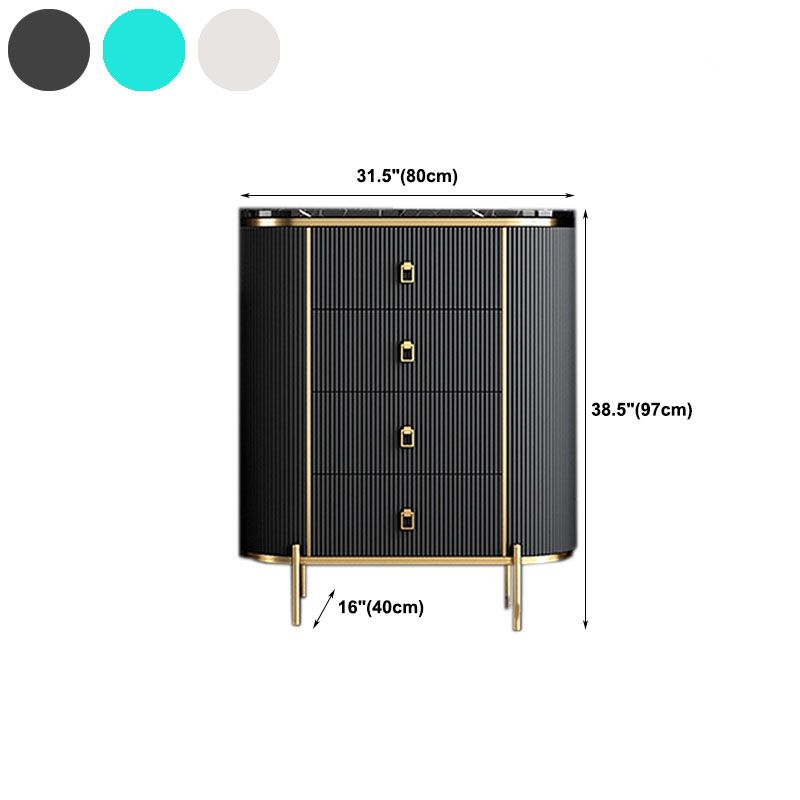 15.6-inch Width Glam Dresser Stone Storage Chest Dresser with 3/4 Drawers