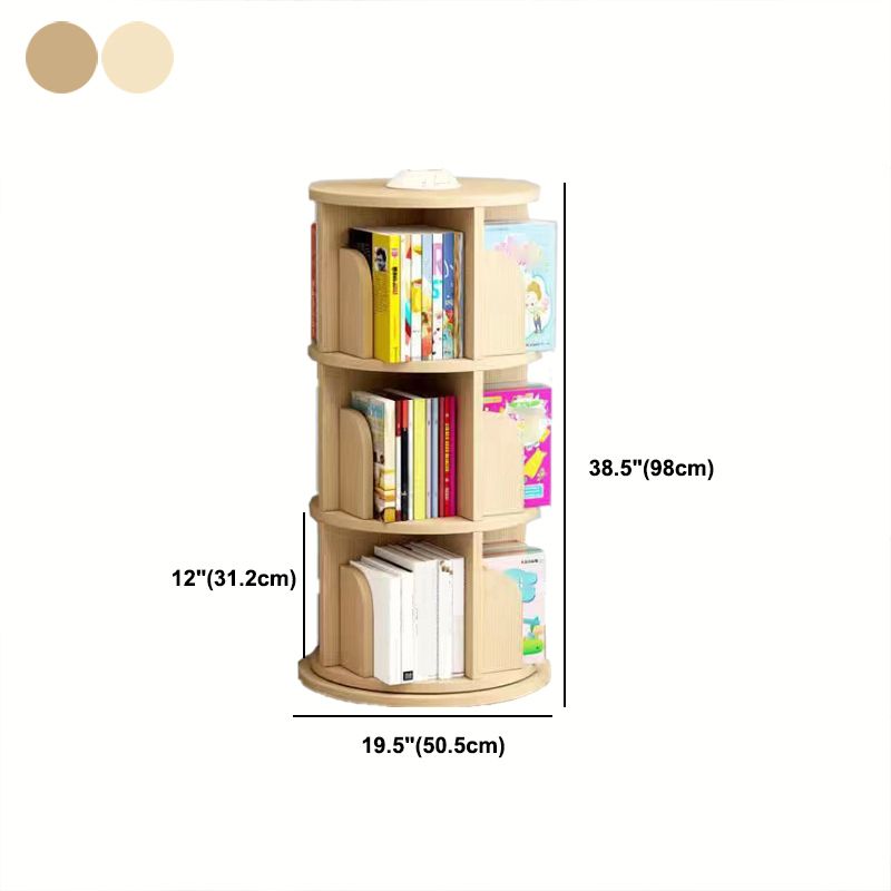 Wooden Rotatable Geometric Bookshelf Modern Home Closed Back Bookcase