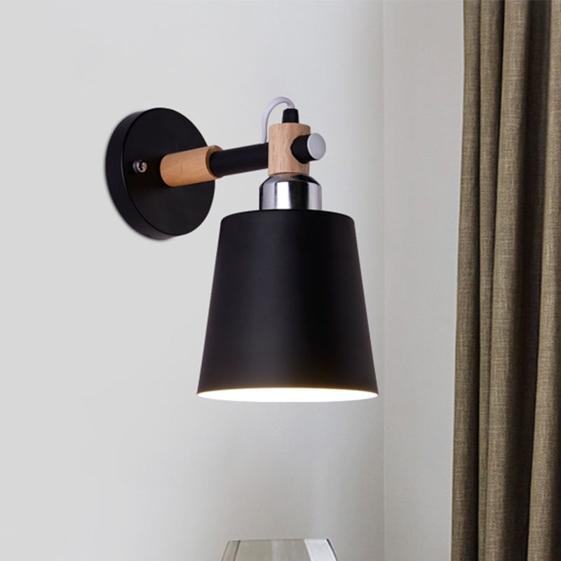 Nordic Style Monochrome Wall Lighting Rotatable Empire Shade 1 Light Metallic Wall Lamp for Stair