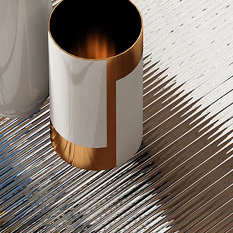 Modern Iron 4 Legs Coffee Table with Shelf Round Cocktail Table in Natural