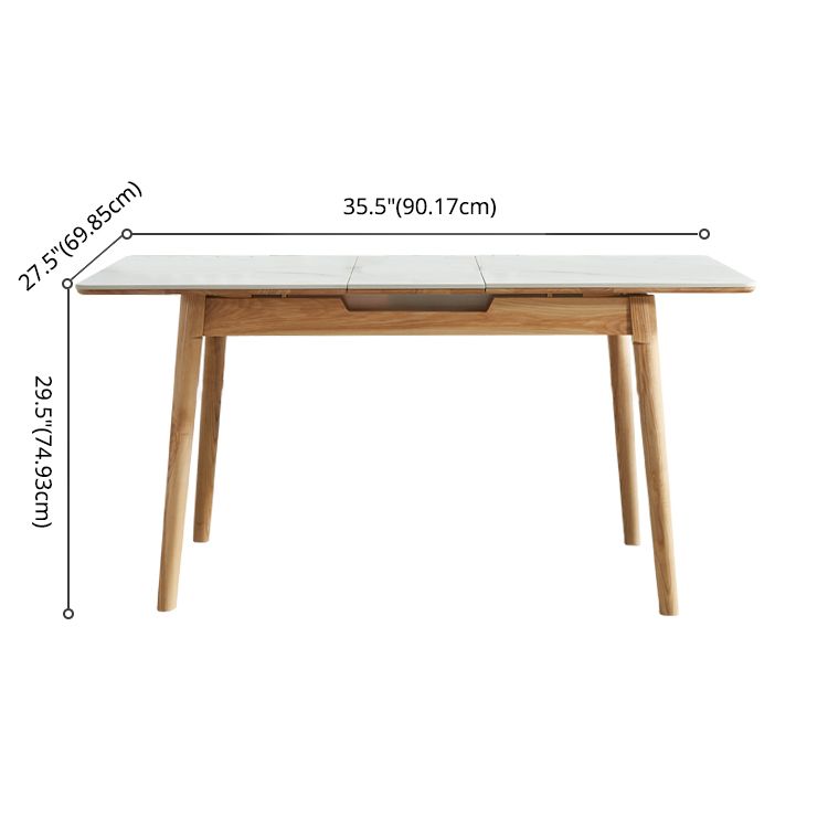 Minimalist Rectangle Shape White Dining Set Sintered Stone Standard Dining Set for Kitchen