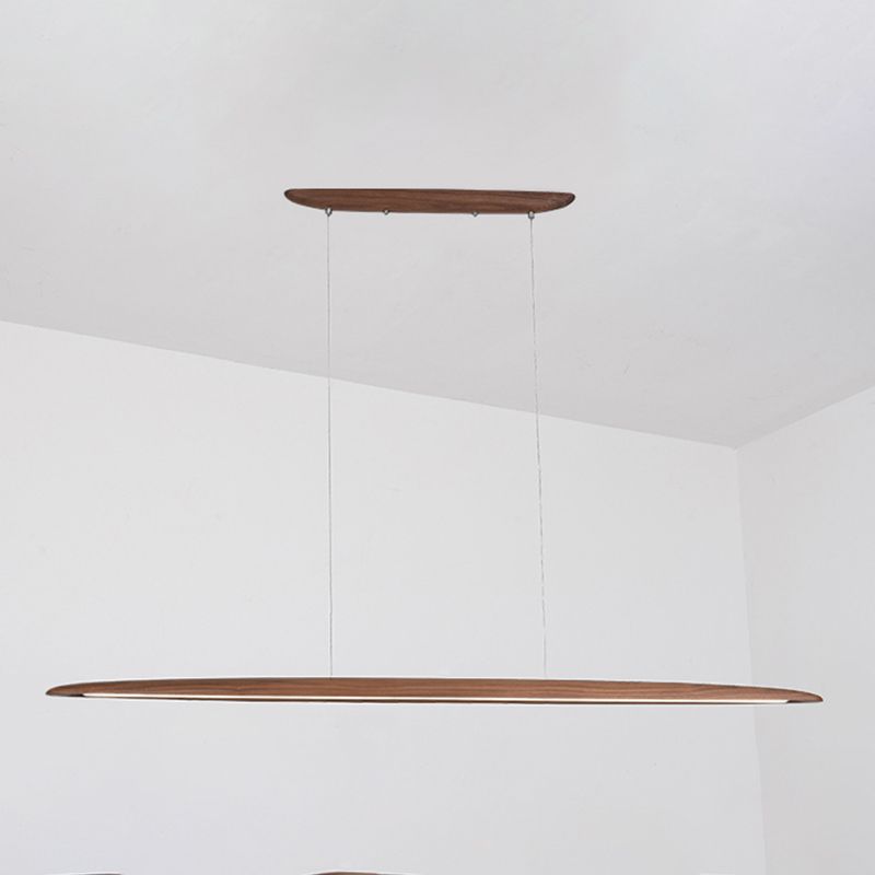 Iluminación moderna de la isla de la cocina Madera lineal 1 Luz de la isla de la luz