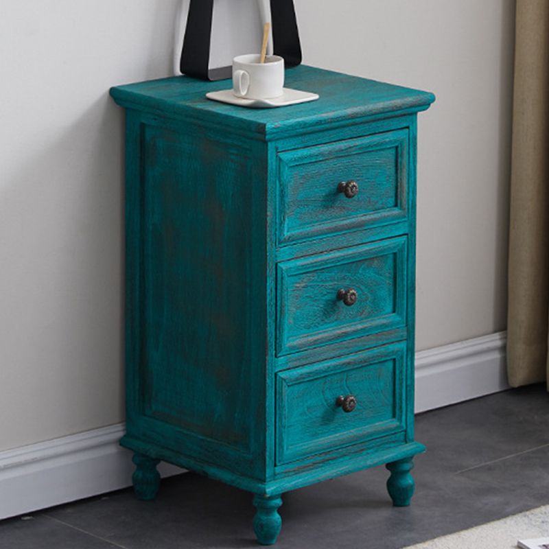Solid Wood Accent Chest with Drawers 13.77" Wide Chest with Bun Feet