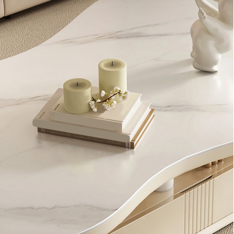 Modern Pedestal Coffee Table Slate Free Form Coffee Cocktail Table