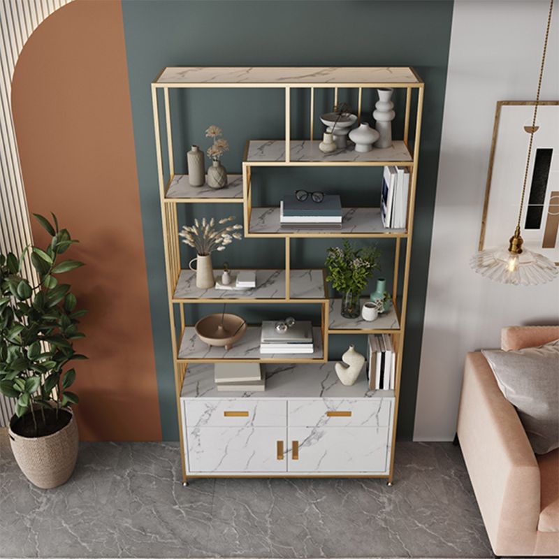 Glam Shelf Bookcase Open Back Metal Book Shelf for Study Room