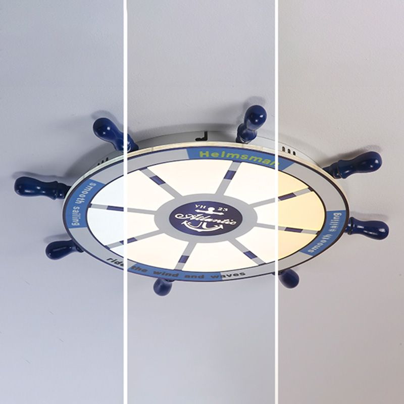 Children's Room Ceiling Light Fixture Nordic Modern Minimalist Style Boy Bedroom Creative Cute Cartoon Marine Rudder Lamps