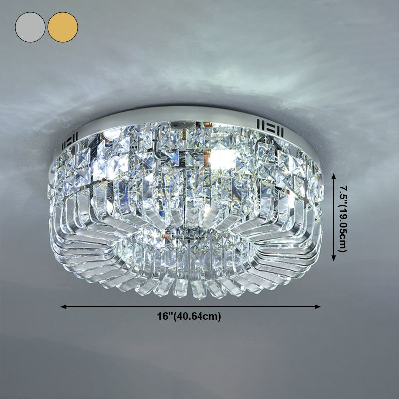 Lampada da soffitto rotonda a soffitto Simplicity Lampada da soffitto a incasso in cristallo a LED