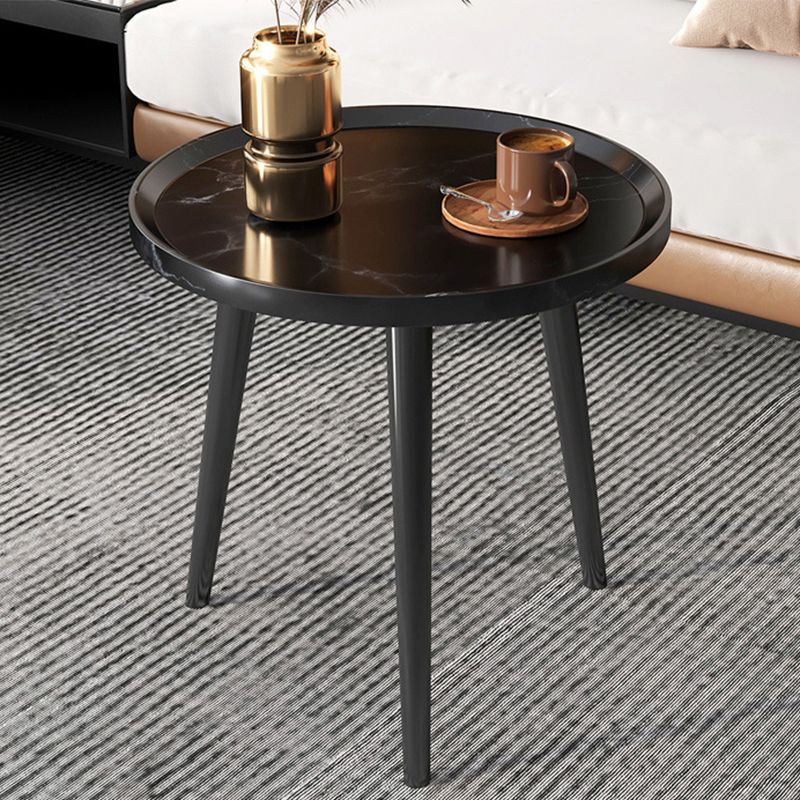 14.9/18.8" H 4-Leg Base Wooden Solid Color Round Coffee Table For Apartment