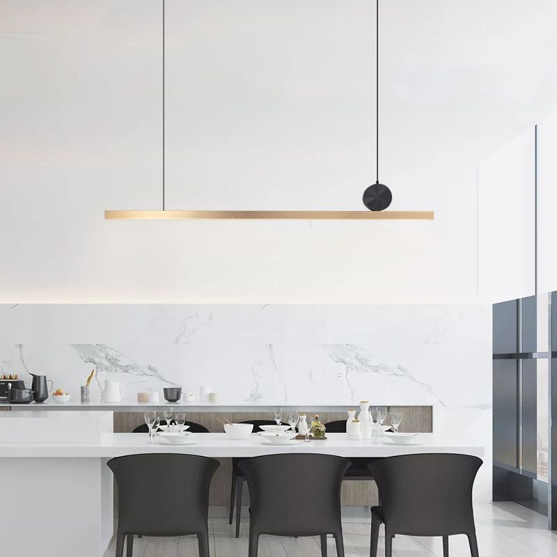 Estilo moderno colgante colgante lineal metal 1- lámpara colgante de luz