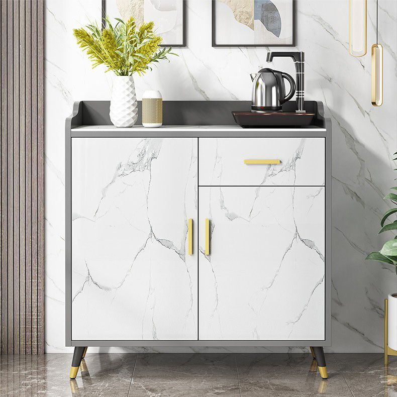 Glam Stone Sideboard Adjustable Shelves Dining Room Kitchen Sideboard