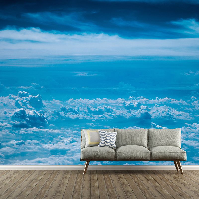 Contemporary Sky Mural Mildew Resistant Wall Covering for Living Room Decor