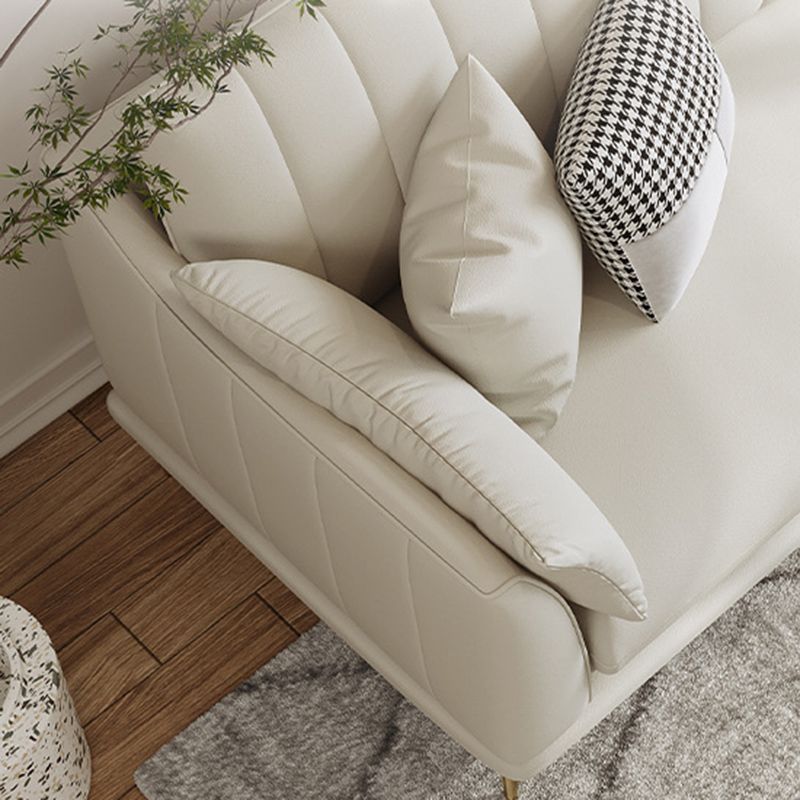 Pillow Top Arm Removable Cushions Sectional Sofa with Chaise in Beige