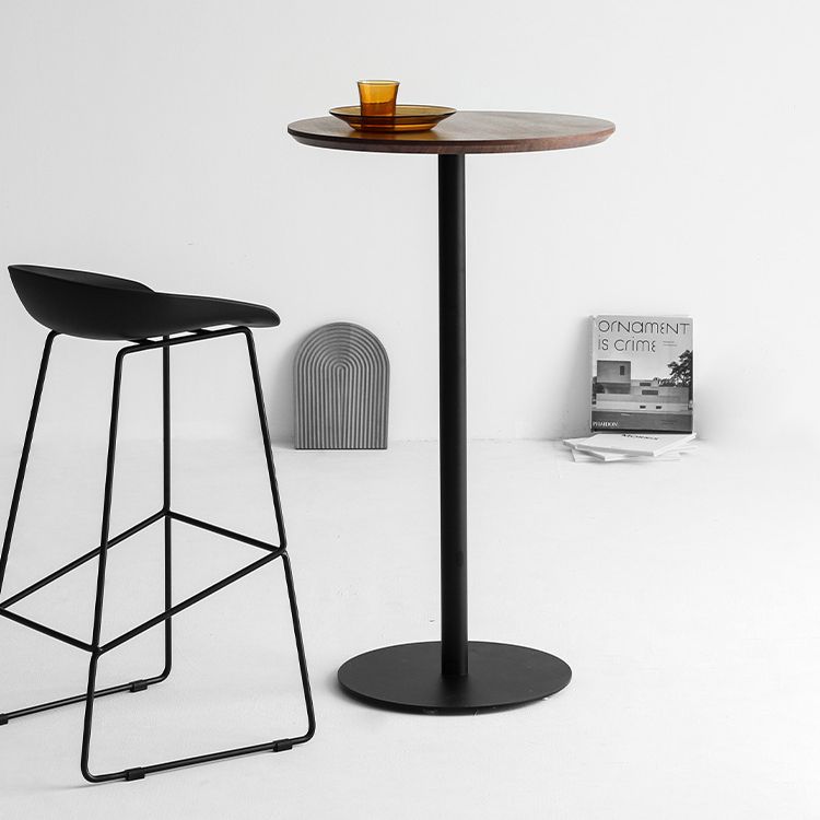 Industrial Bar Height Cocktail Table Pedestal Wood Bistro Bar Desk