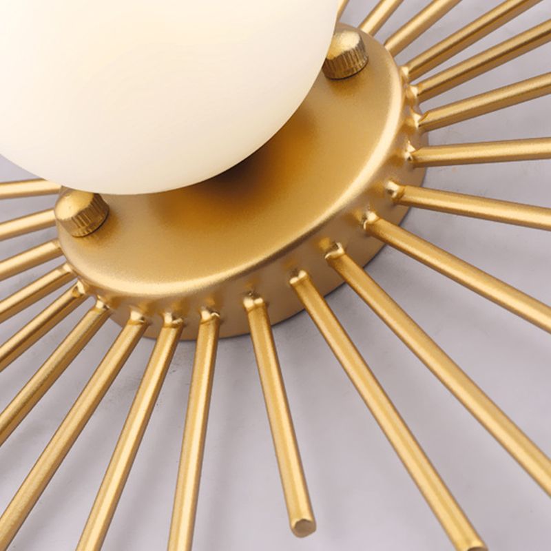 Gelakt Iron Ceiling Light in Modern Concise Style Globe Glas Flush Mount voor Corridor