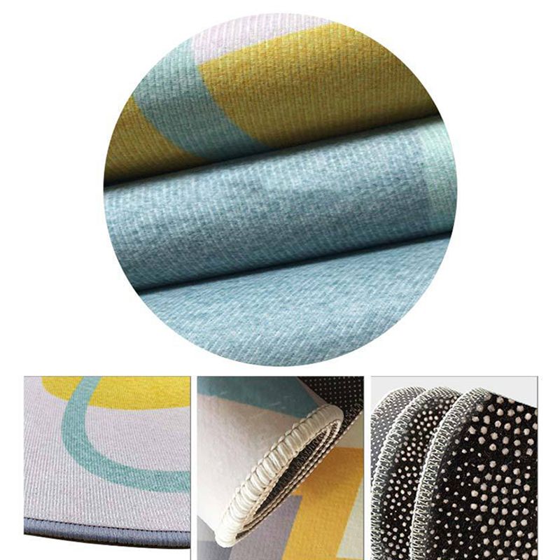 Nostalgia Indoor Rug Floral Print Mid-Century Rug Polyester Non-Slip Backing Carpet for Living Room