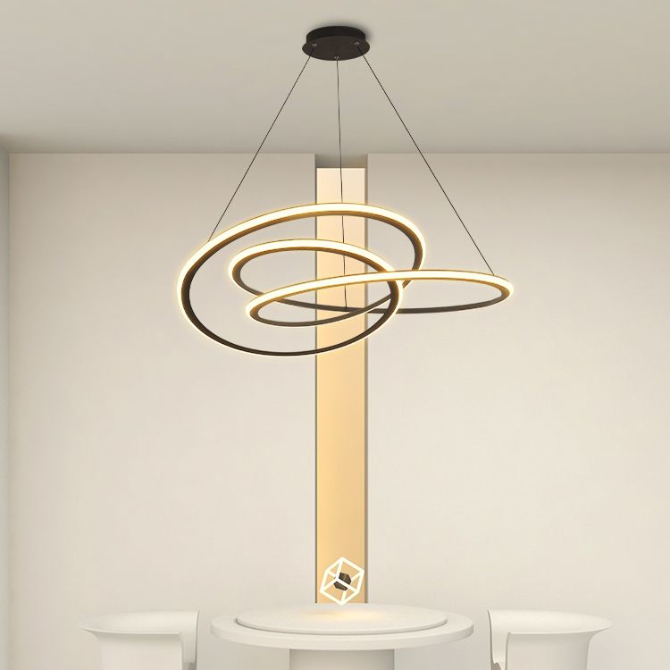 Twist Shade Metal Chandelier Light Modern 1- Light Lighting Lighting Lighting en noir