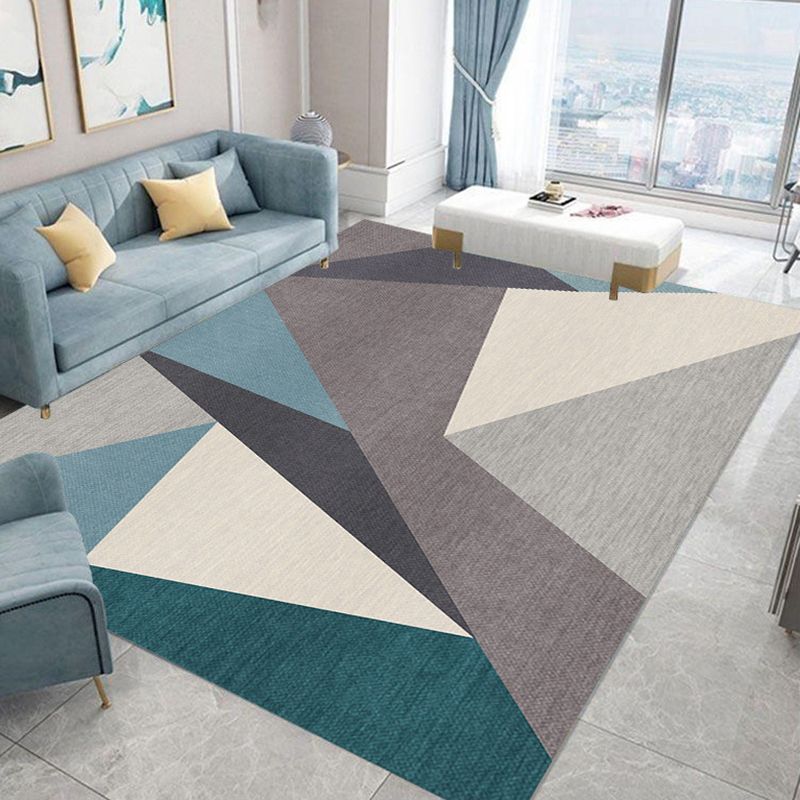 Stylish Triangle Pattern Pattern Multicolored Modern Simplicity Area Carpet Polyester Friendly Washable Carpet for Living Room