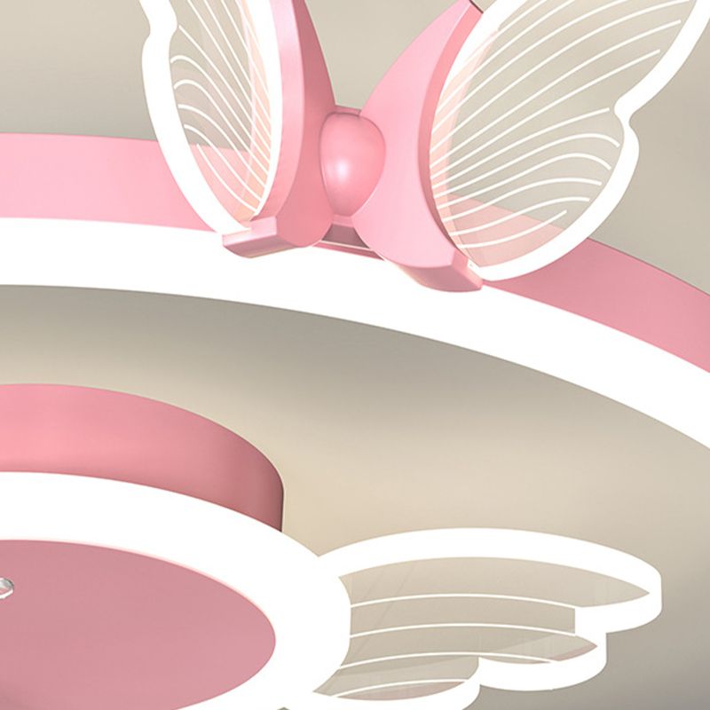 Ventilador de techo circular minimalista de moda Luz de acrílico para niños LED LED SEMI FLUSH LUCH