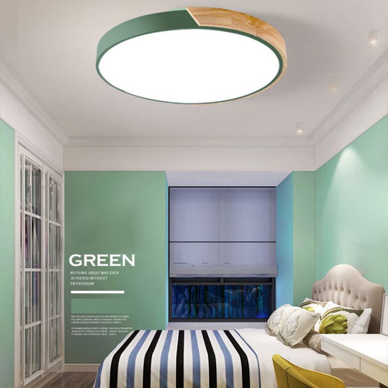 Multicolor Metal Flush Mount Ceiling Light with Acrylic Shade for kids Room