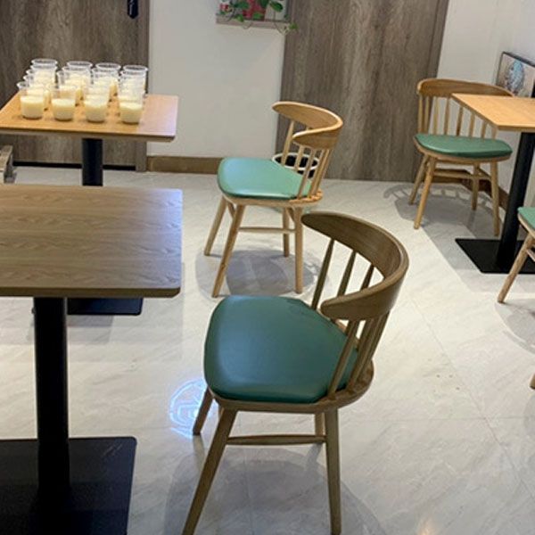 Traditional Windsor Back Chairs Dining Armless Chairs with Wooden Legs for Kitchen