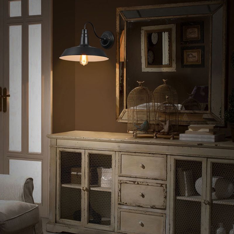 Industrielle Vintage Wandlampe Schmiedeeisen -Scheunenwandlicht für Innenräume