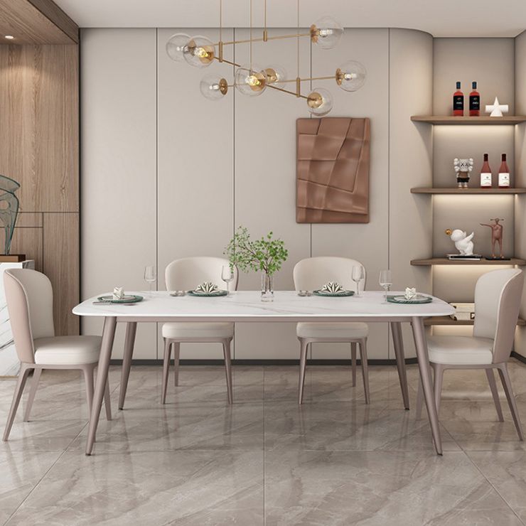Modern Sintered Stone Dinette Set 1/2/5/7 Pieces Rectangular Dining Set