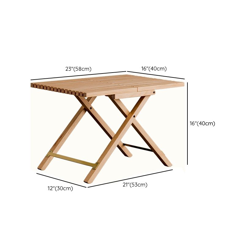Modern Waterproof Wood Courtyard Table Rectangle Outdoor Table