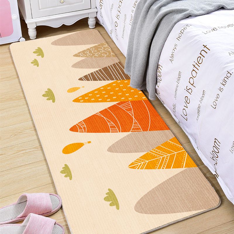 Lovely Modern Bedroom Rug Stylish Cartoon Pattern Kids Carpet Polyester Non-Slip Backing Carpet for Home Decoration