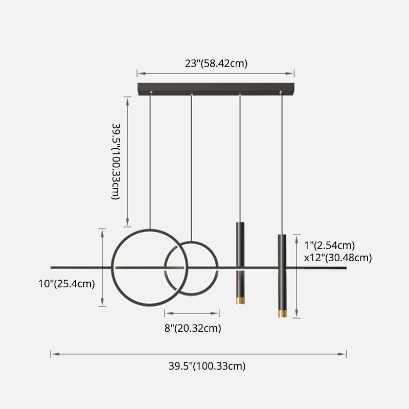 Silicone LED Linear Island Pendant Light in Modern Creative Style Wrought Iron Pendant Light for Interior Spaces