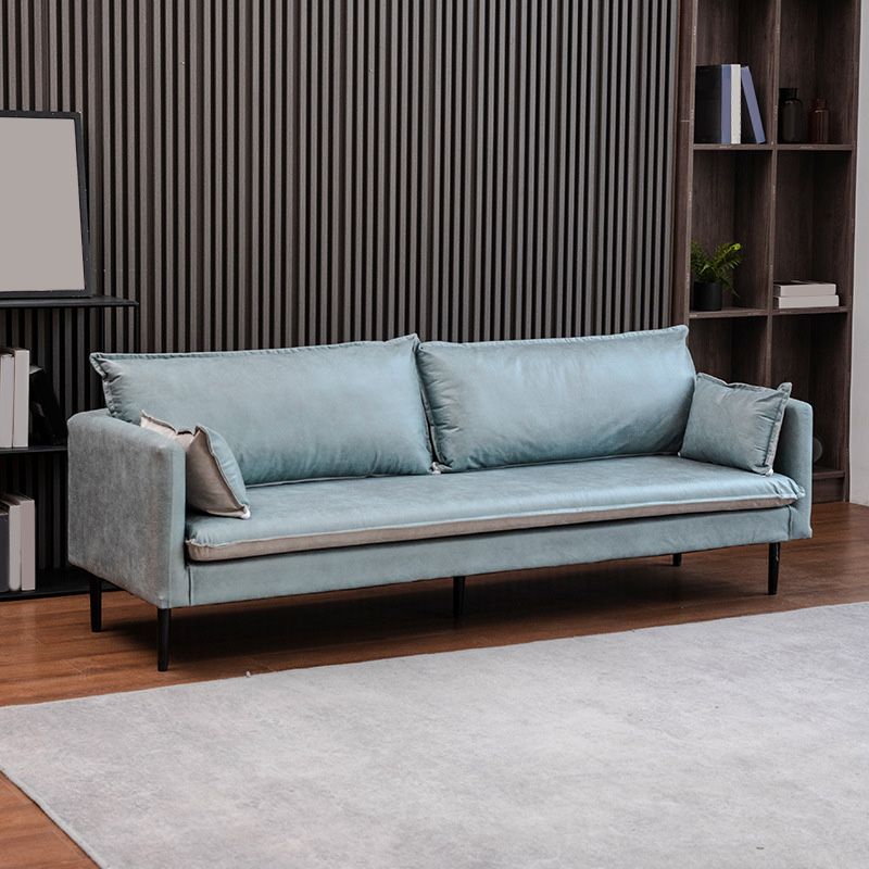 Faux Lederkissen Sofa 3-Sitzung 30,7 "Hochquadrat-Arm Loveseat
