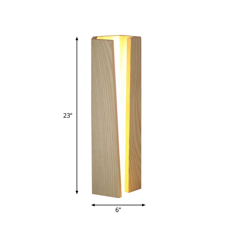 Lampada da tavolo in legno a scatola aperta Simplicity Lampada da comodino beige a LED da 5"/6" di lunghezza per camera da letto