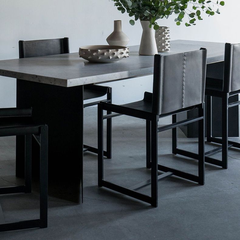 Industrial Side Chair Metal Open Back Dining Chair for Indoor