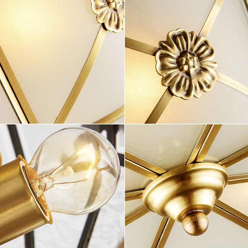 Bronze Ceiling Mount Light Fixtures Colonial Ceiling Flush Mount Lights with Glass Shade