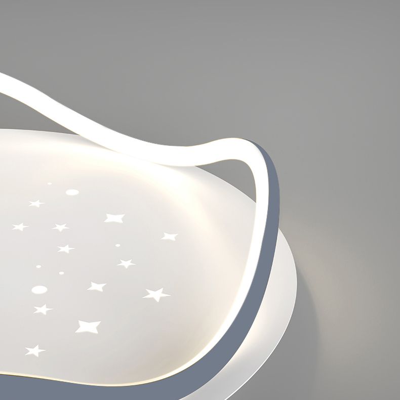 Plafonnier de forme ronde moderne en fer à 2 lumières, montage encastré pour chambre à coucher