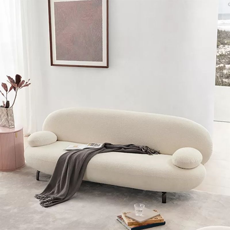 Pillow Top Arm Sofa Contemporary Wool 29.9-Inch High Sofa in White