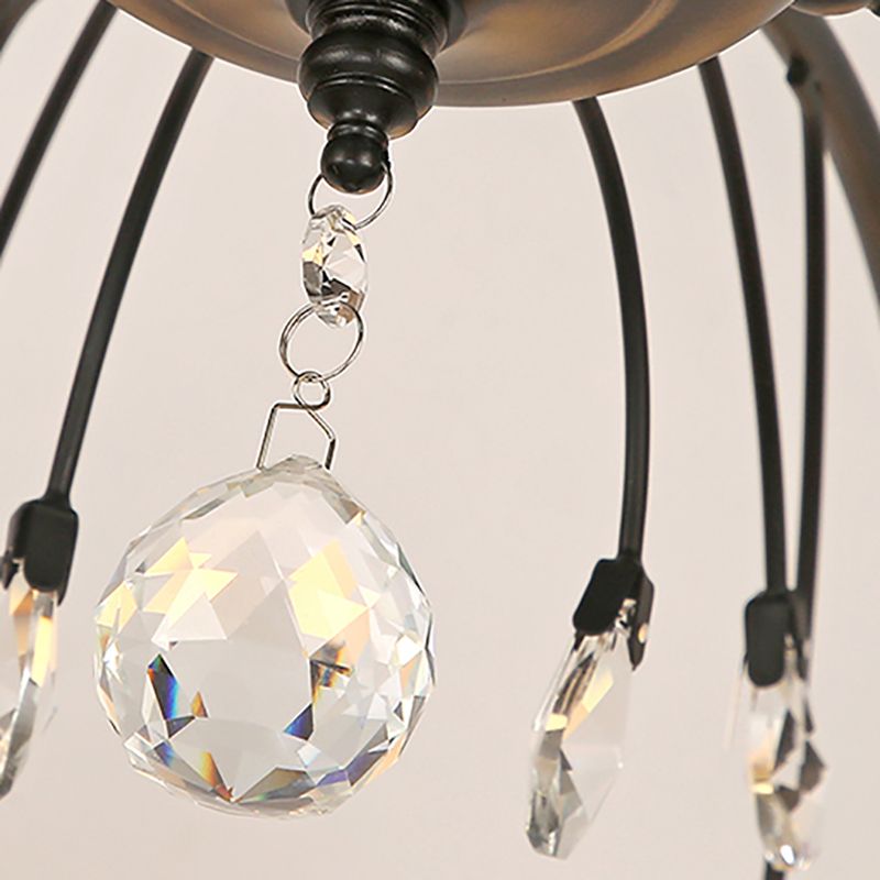 Glas Schwarz Semi Flush Mount Lighting Kugel-minimalistische Deckenleuchte