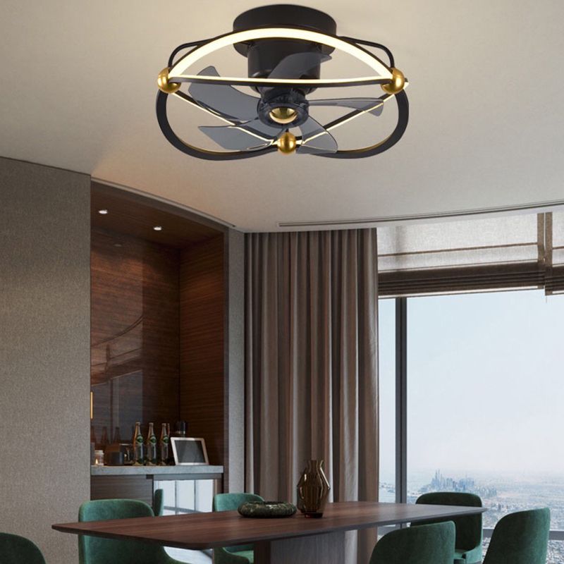 Lampe à fans rotatif à 360 degrés à 360 degrés Minimaliste Metal Bedroom Semi Flush Mount Light Light