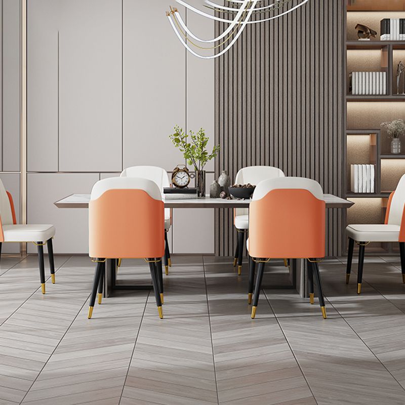 Silla de comedor de madera de estilo nórdico, sillas de comedor sin brazos de cuero PU para uso doméstico