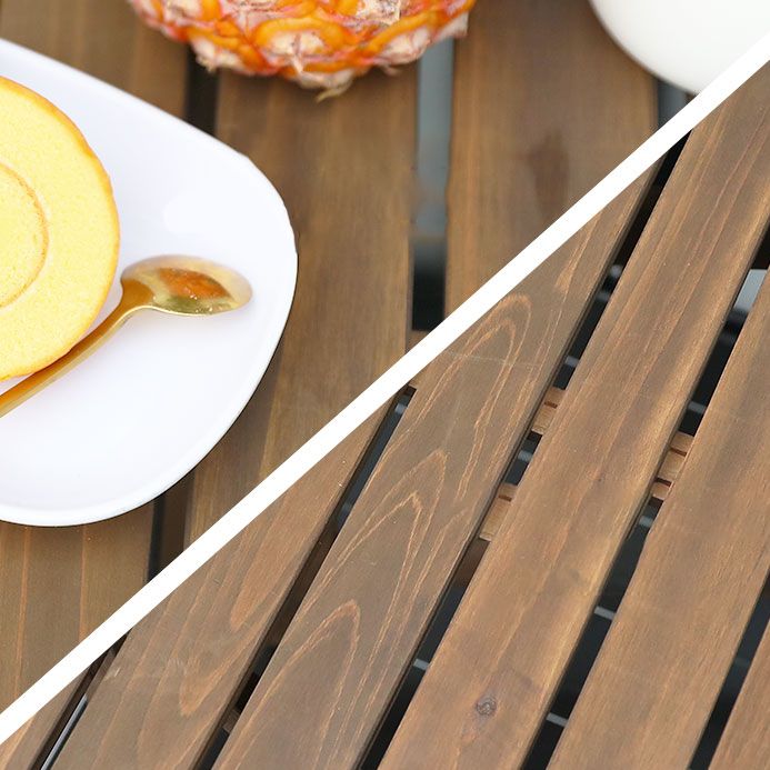 Modern Geometric Foldable Patio Table Solid Wood Frame Dining Table for Outdoor