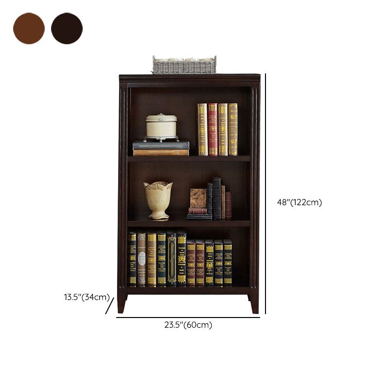 Contemporary Closed Back Standard Bookshelf Wooden Bookcase for Study Room