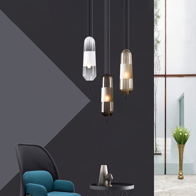 1 Light Unique Hanging Pendant Modern Style Glass Hanging Lighting for Restaurant