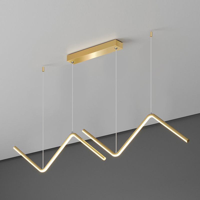 Modernism 2-Light Black/Golden Ceiling Light Metal Kitchen Island Lighting